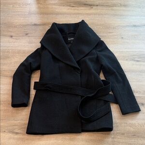 Express Women's Classic Black Trench Coat